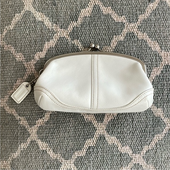 Coach Handbags - COACH White Leather Clutch/Pouch